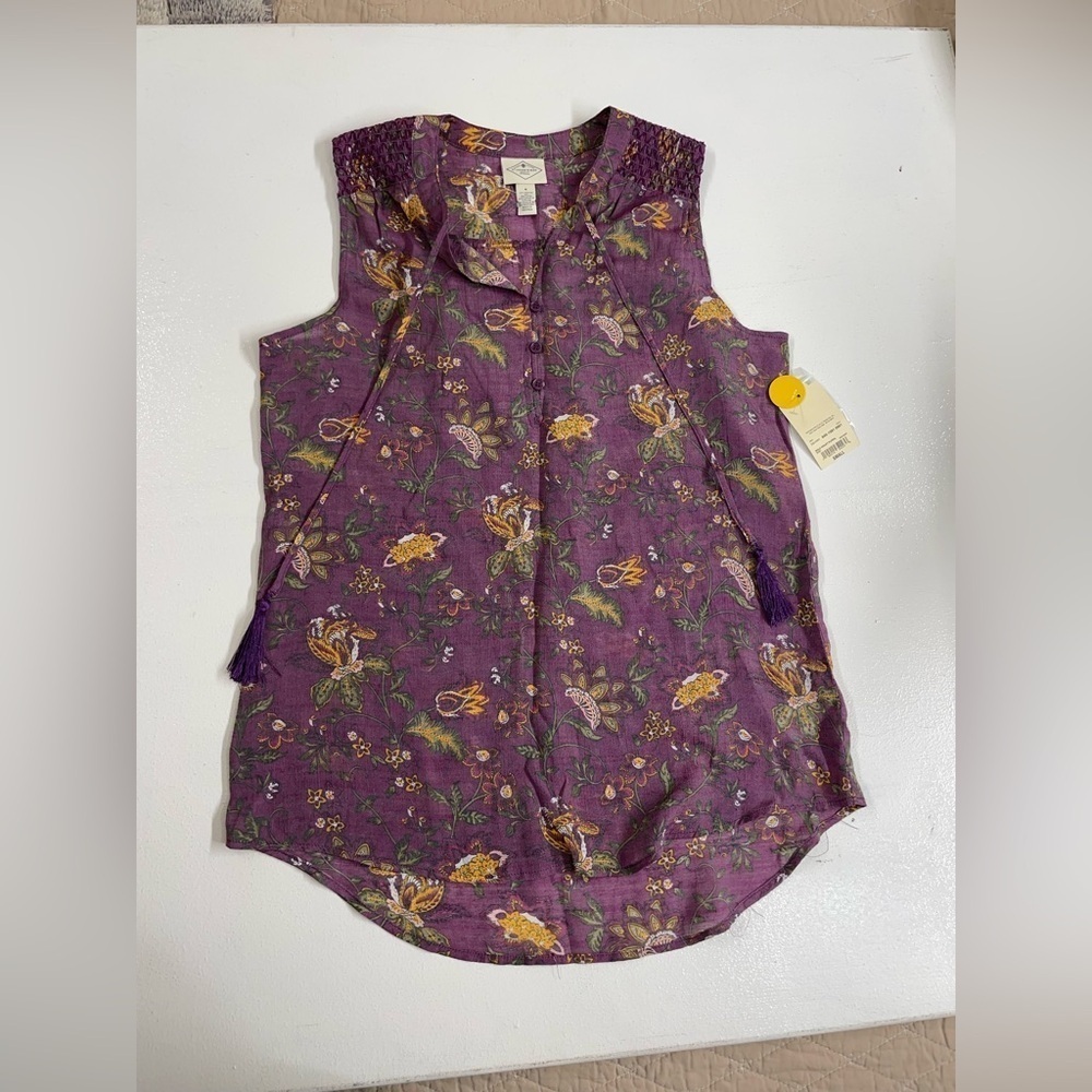 😍St John's by Floral Purple Sleeveless Top